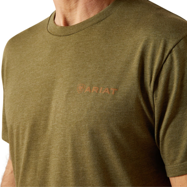 10065888 Ariat Men's Ropers Seal Short Sleeve T-Shirt - Military Heather