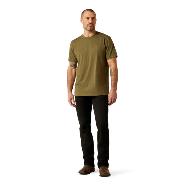 10065888 Ariat Men's Ropers Seal Short Sleeve T-Shirt - Military Heather