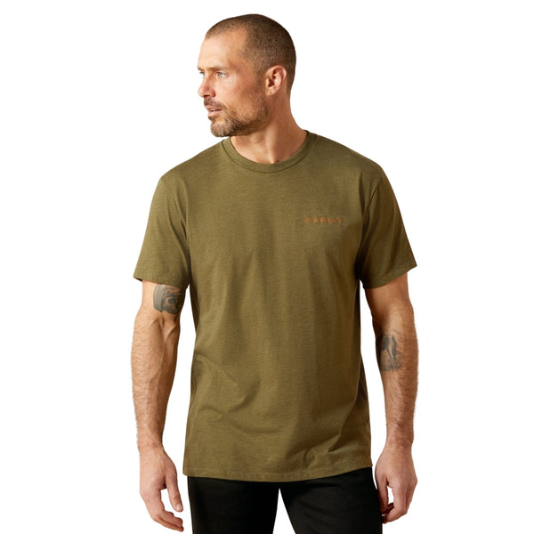 10065888 Ariat Men's Ropers Seal Short Sleeve T-Shirt - Military Heather