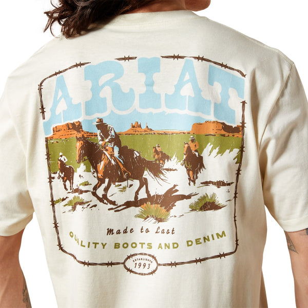 10065901 Ariat Men's Pulp Western Short Sleeve T-Shirt - Turtledove