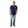 10065904 Ariat Men's Mesa Motif Lockup Short Sleeve T-Shirt - Medieval Blue