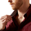 10065914 Ariat Men's Wrinkle Free Solid Pinpoint Oxford Classic Fit Long Sleeve Snap Shirt - Burgundy