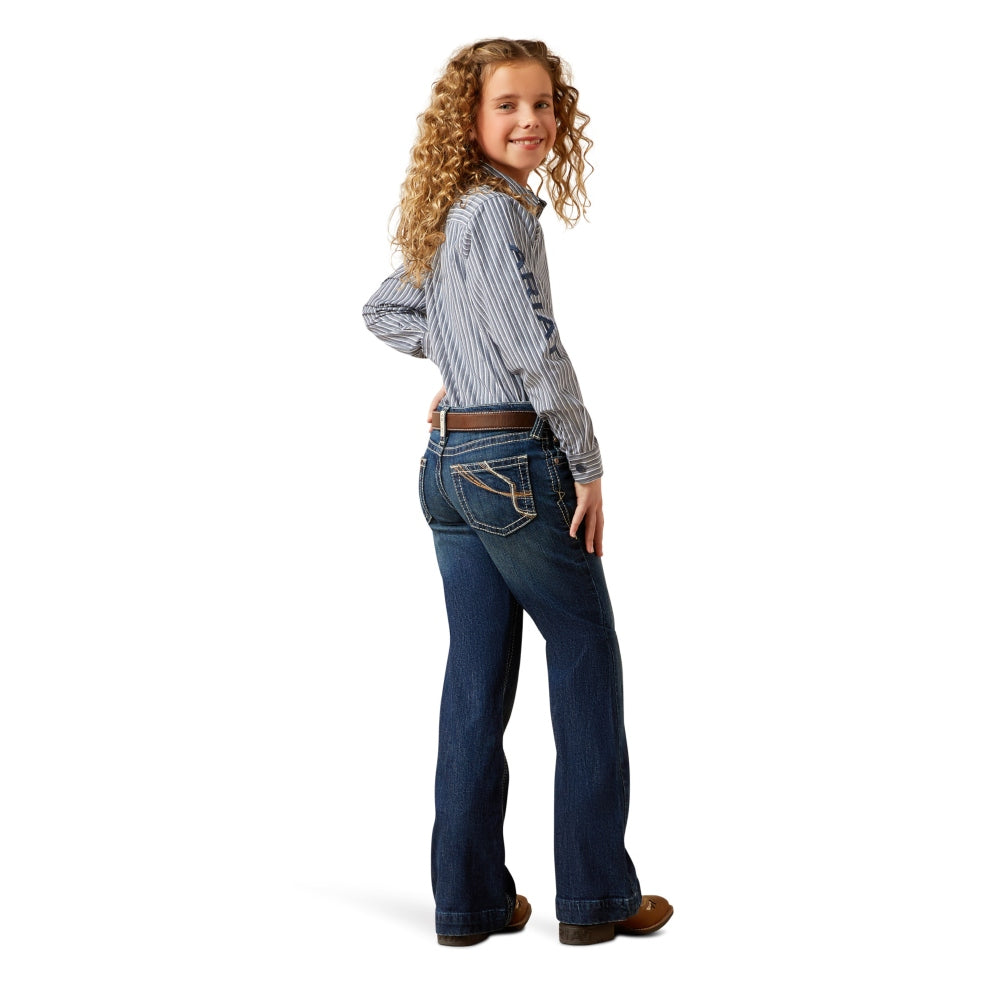 10065916 Ariat Girl's Andrea Trouser Jean - Pacific