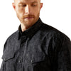 10065962 Ariat Men's Finnigan Long Sleeve Classic Fit Snap Shirt - Black Paisley