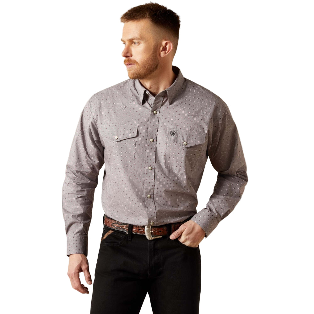 10065963 Ariat Men's Fred Long Sleeve Classic Fit Snap Shirt - Grey