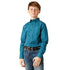 10065986 Ariat Boys' Tyce Classic Fit Long Sleeve Button Down Western Shirt - Dark Teal