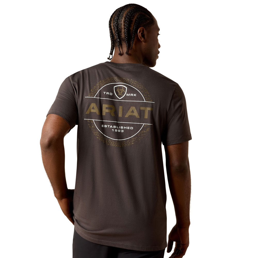 10070343 Ariat Men's Southwest Wooden Reticle Classic Fit Short Sleeve T-Shirt - Vintage Black