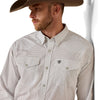 10071021 Ariat Men's Wrinkle Free Anthony Classic Fit Snap Shirt - White Medallion Print