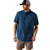 10071050 Ariat Men's Printed VentTEK Outbound Classic Fit Button Up Shirt - Dark Denim Navy