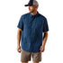 10071050 Ariat Men's Printed VentTEK Outbound Classic Fit Button Up Shirt - Dark Denim Navy