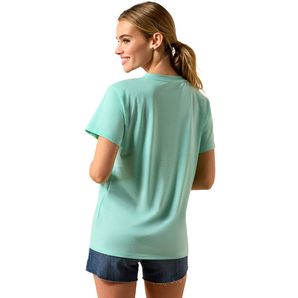 10071125 Ariat Women's Compass V-Neck Short Sleeve T-Shirt - Holiday Heather