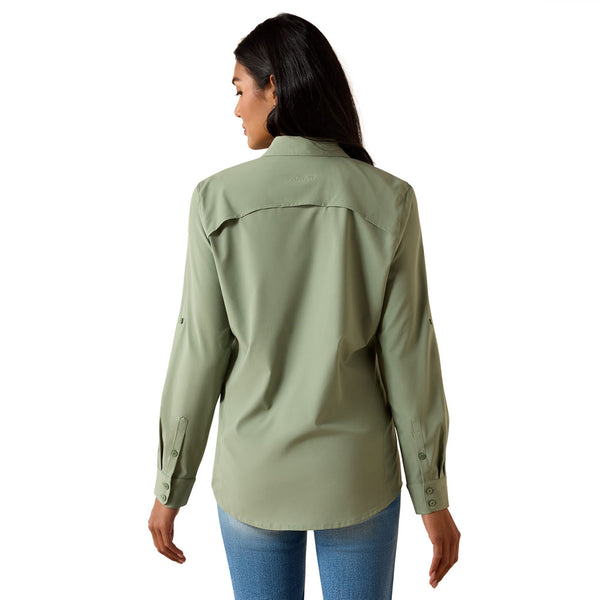 10071138 Ariat Women's VentTEK Long Sleeve Button Up Shirt - Sea Spray