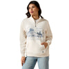 10071161 Ariat Women's Traveler 1/2 Zip Sweatshirt - Sea Salt