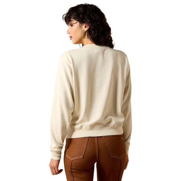 10071166 Ariat Women's Essential Crew Long Sleeve Sweatshirt - Summer Sand