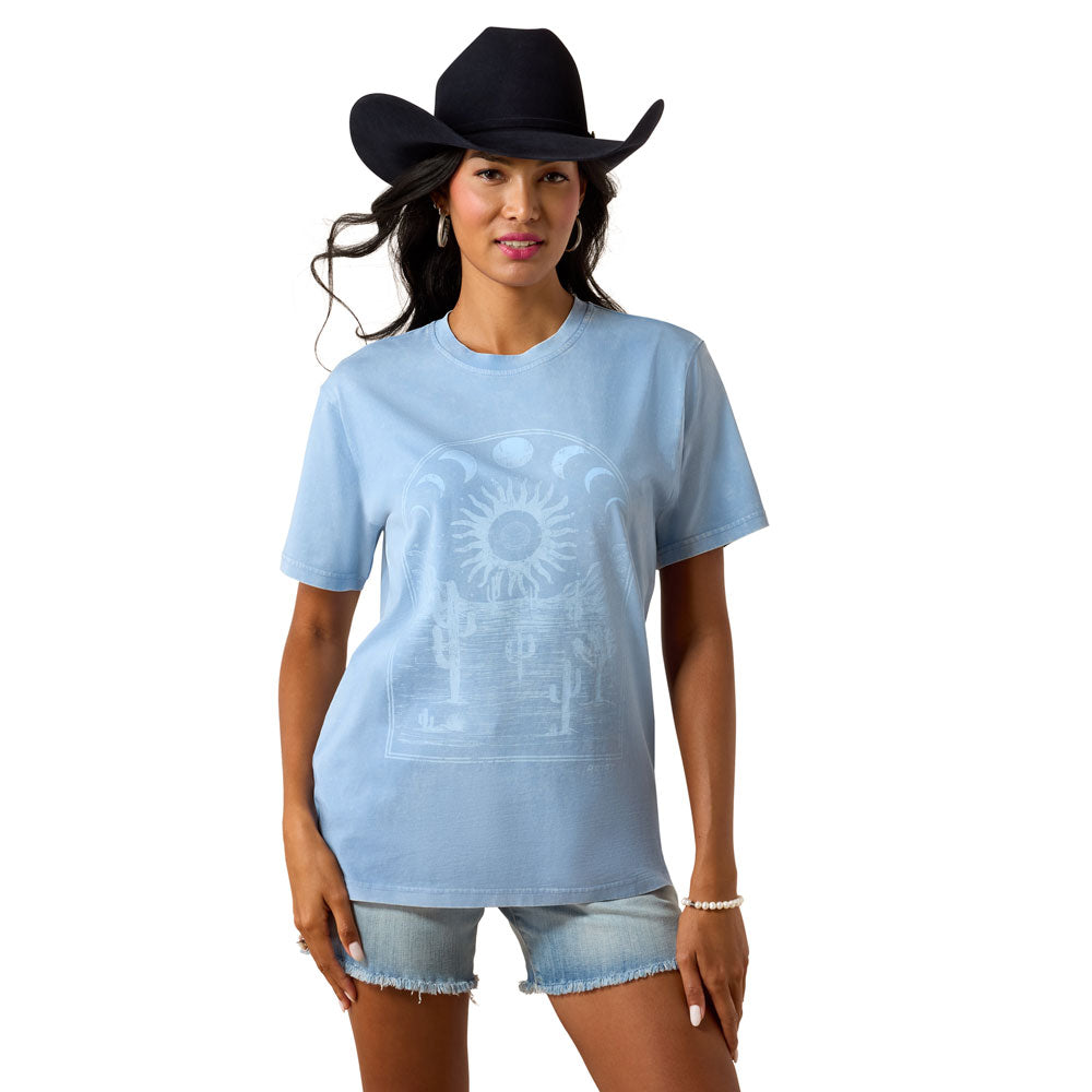 10071178 Ariat Women's No Longer Afraid Short Sleeve T-Shirt - Ashleigh Blue Mineral Wash