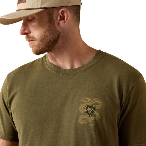 10071191 Ariat Men's Snake Classic Fit Short Sleeve T-Shirt - Four Leaf Clover