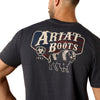 10071195 Ariat Men's American Bison Classic Fit Short Sleeve T-Shirt - Charcoal Heather