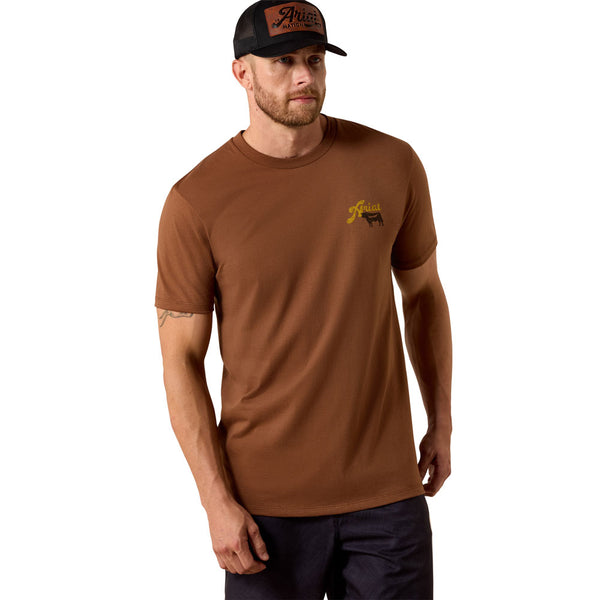 10071197 Ariat Men's BBQ Smoke Classic Fit Short Sleeve T-Shirt - Soft Silt