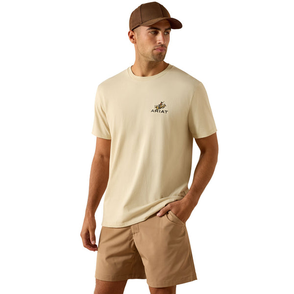 10071199 Ariat Men's Ride Em Cowboy Classic Fit Short Sleeve T-Shirt - Natural