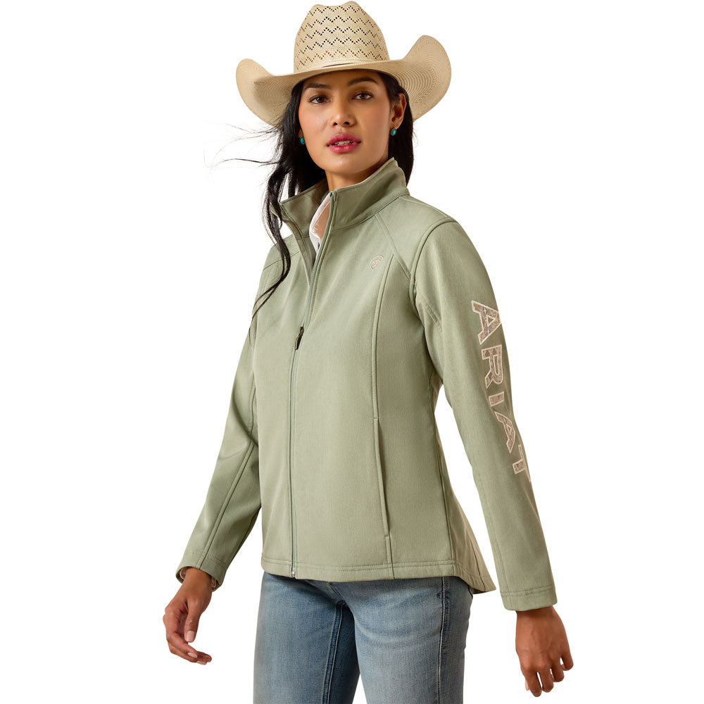 10071203 Ariat Women's Logo Softshell Conceal Carry Jacket - Sea Spray Heather