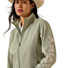 10071203 Ariat Women's Logo Softshell Conceal Carry Jacket - Sea Spray Heather