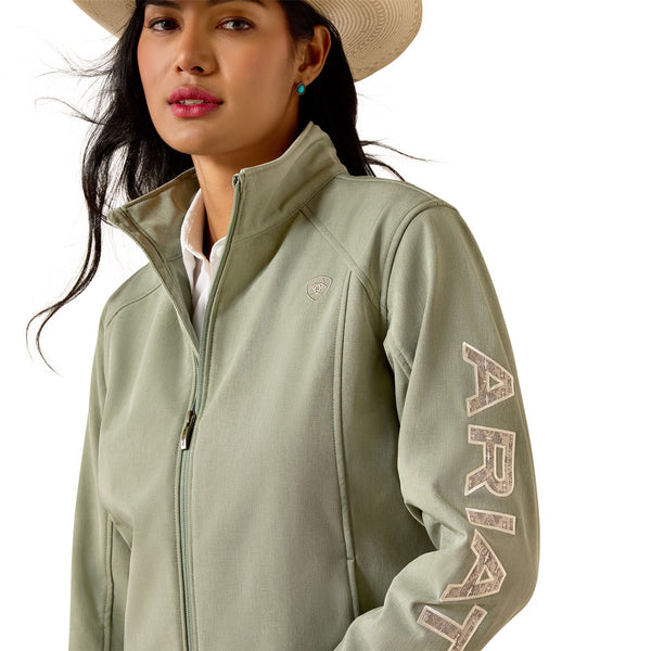 10071203 Ariat Women's Logo Softshell Conceal Carry Jacket - Sea Spray Heather
