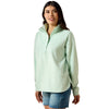 10071259 Ariat Women's Breeze Logo 1/2 Zip Sweatshirt - Dusty Aqua