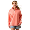 10071260 Ariat Women's Breeze Logo 1/2 Zip Sweatshirt - Shell Pink