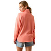 10071260 Ariat Women's Breeze Logo 1/2 Zip Sweatshirt - Shell Pink