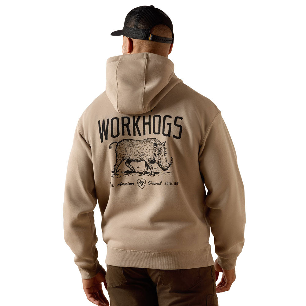 10071337 Ariat Men's Rebar Lightweight Workhog Hoodie - Greige