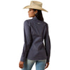 10071416 Ariat Women's Kirby Stretch Long Sleeve Shirt - Ombre Blue Horseshoe