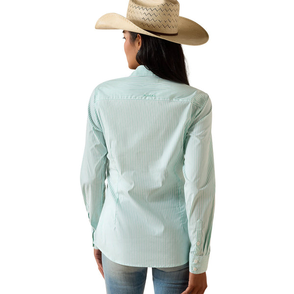 10071418 Ariat Women's Kirby Stretch Long Sleeve Shirt - Holiday Stripe