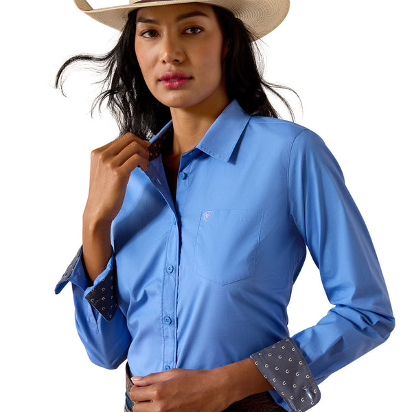 10071419 Ariat Women's Kirby Stretch Long Sleeve Shirt - Ultramarine