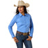 10071419 Ariat Women's Kirby Stretch Long Sleeve Shirt - Ultramarine