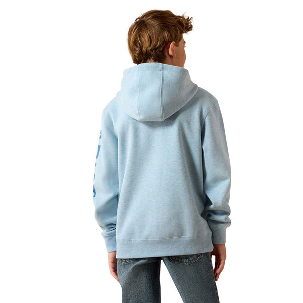 10071456 Ariat Boys' Logo Hoodie - Baby Blue Heather