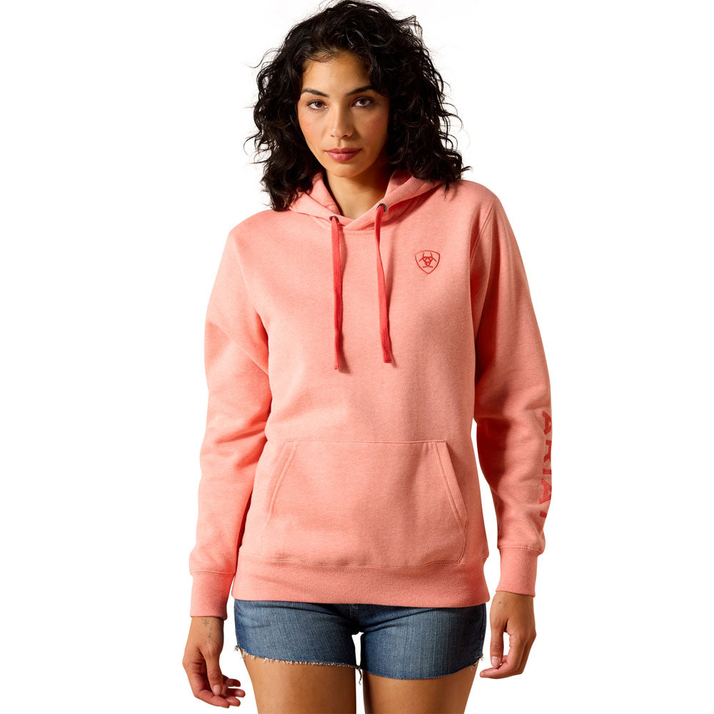 10071458 Ariat Women's Logo 2.0 Hoodie - Peach Amber Heather