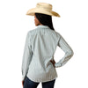 10071467 Ariat Women's Kirby Pro Long Sleeve Button Up Shirt - Green Bay Stripe