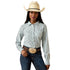 10071467 Ariat Women's Kirby Pro Long Sleeve Button Up Shirt - Green Bay Stripe