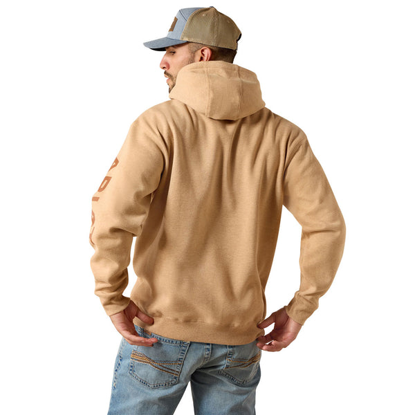 10071482 Ariat Men's Logo Hoodie - Tan Heather