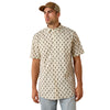10071662 Ariat Men's Printed 360 Airflow Classic Fit Short Sleeve Shirt - Sandshell