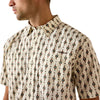 10071662 Ariat Men's Printed 360 Airflow Classic Fit Short Sleeve Shirt - Sandshell