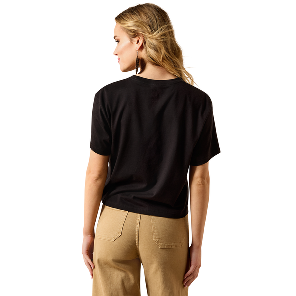 10071669 Ariat Women's Cacti Cowboy Hat Short Sleeve T-Shirt - Black