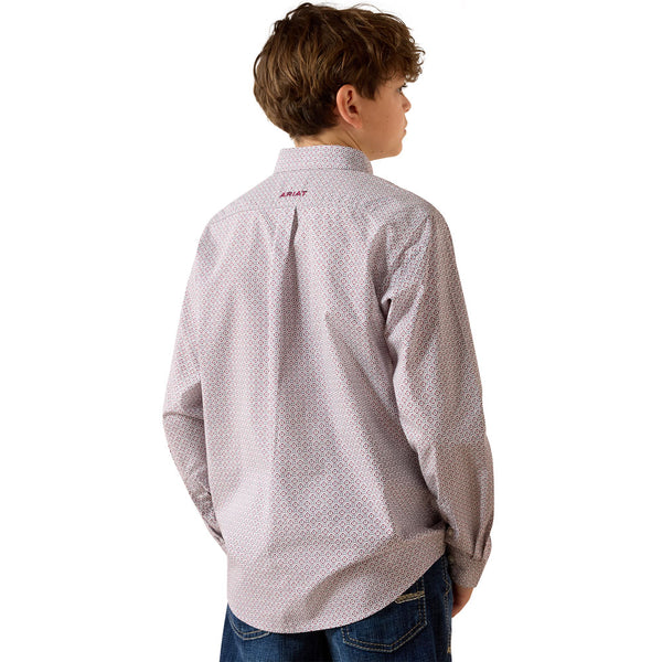 10071679 Ariat Boys' Philly Long Sleeve Buttondown Shirt - Excalibur Geo Print