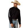 10071685 Ariat Men's Team Logo Lightweight Twill Classic Fit Long Sleeve Buttondown Shirt - Black/Grey