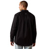 10071685 Ariat Men's Team Logo Lightweight Twill Classic Fit Long Sleeve Buttondown Shirt - Black/Grey