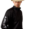 10071685 Ariat Men's Team Logo Lightweight Twill Classic Fit Long Sleeve Buttondown Shirt - Black/Grey