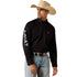 10071685 Ariat Men's Team Logo Lightweight Twill Classic Fit Long Sleeve Buttondown Shirt - Black/Grey