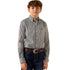 10071689 Ariat Boys' Team Ward Long Sleeve Shirt - Black/Red