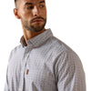 10072728 Ariat Men's Mercer Modern Fit Long Sleeve Buttondown Shirt - Night Shadow Geo Cube Print