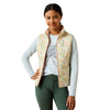 10073185 Ariat Youth Bella Reversible Insulated Vest - Horse in Flowers/Sepia Rose
